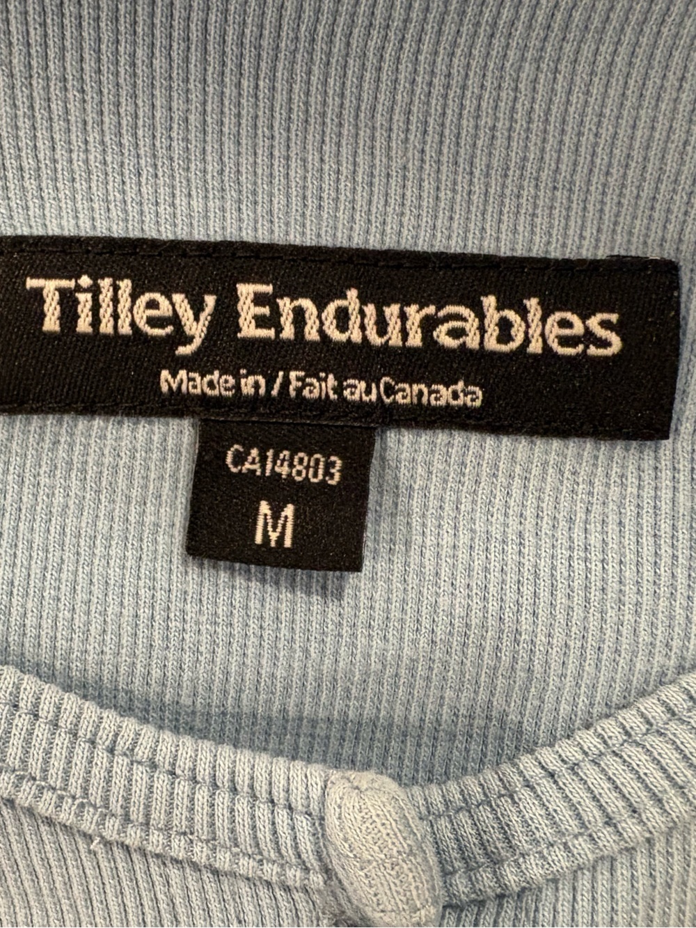 Y2K Tilley Endurables Made in Canada Blue Cherry Embroidered Rib Knit Cardigan M - Picture 5 of 6